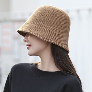 여성 벙거지 등산모자 와이어 버킷햇 니트 모자